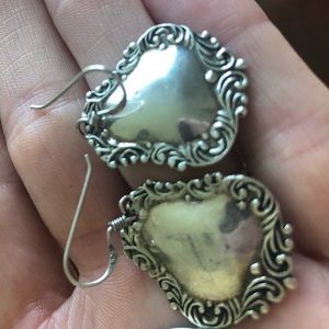 Vintage sterling silver luggage tag earrings